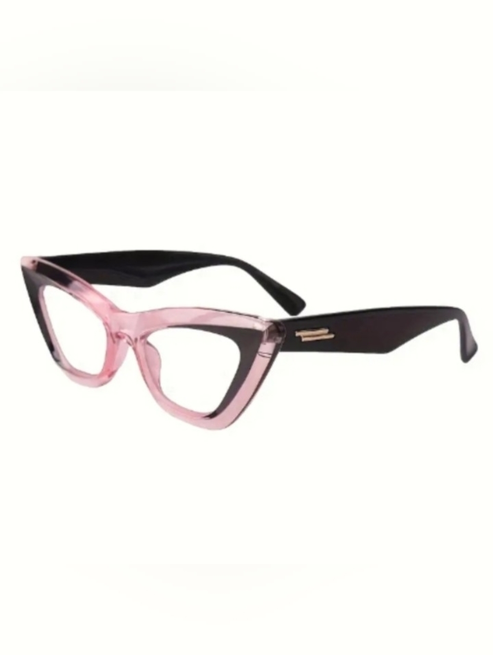 +2.50 Chic Pink and Black Cat-Eye Glasses Blue Light Blocking
